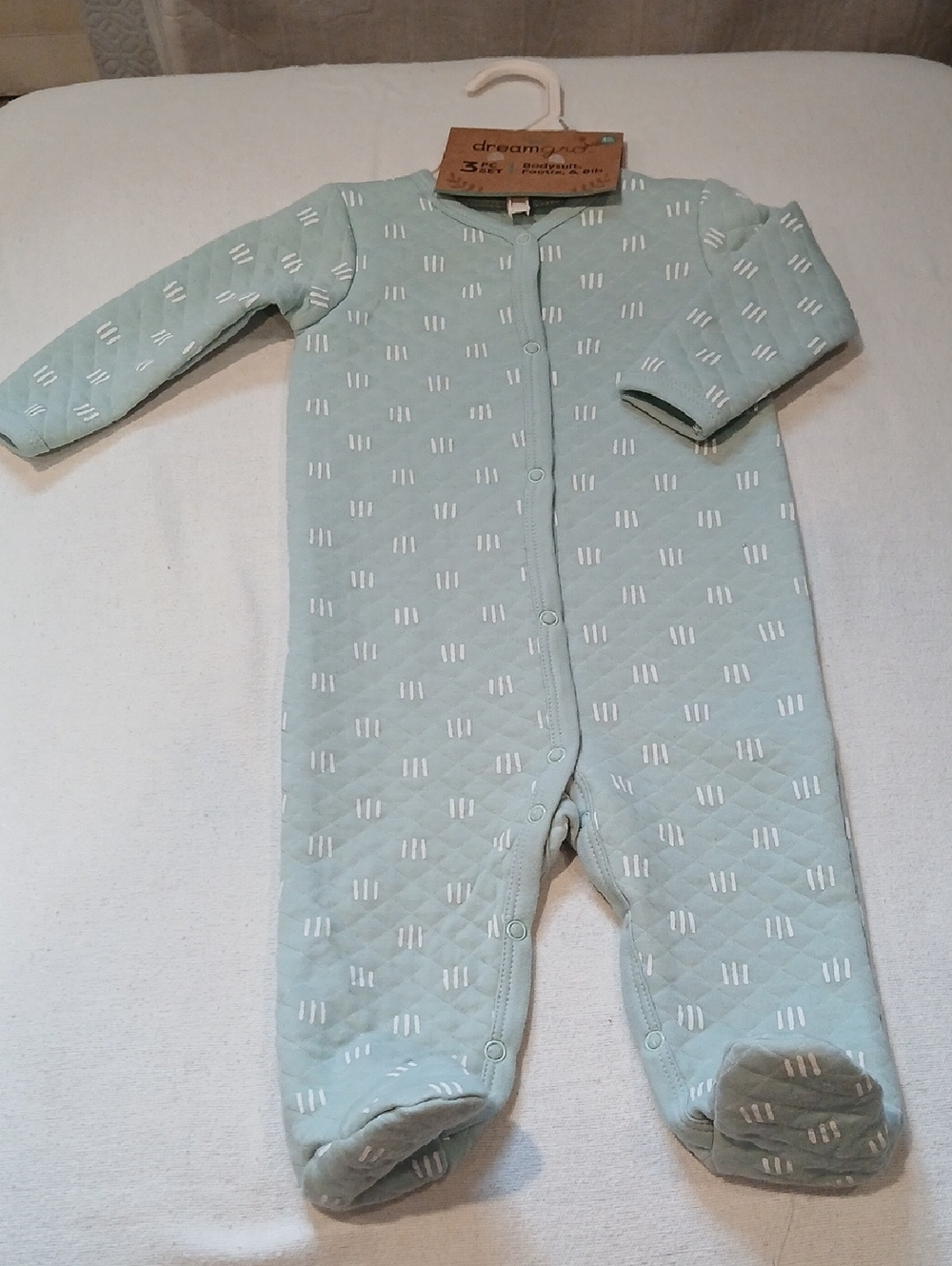 Dreamgro Mint Green Quilted Footie One-Piece
